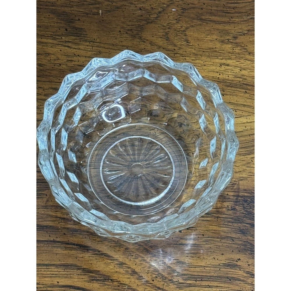 Vintage Indiana Whitehall Clear Glass  Candy Dish‎  Cubist Bowl Jar w/ Lid - Picture 10 of 12